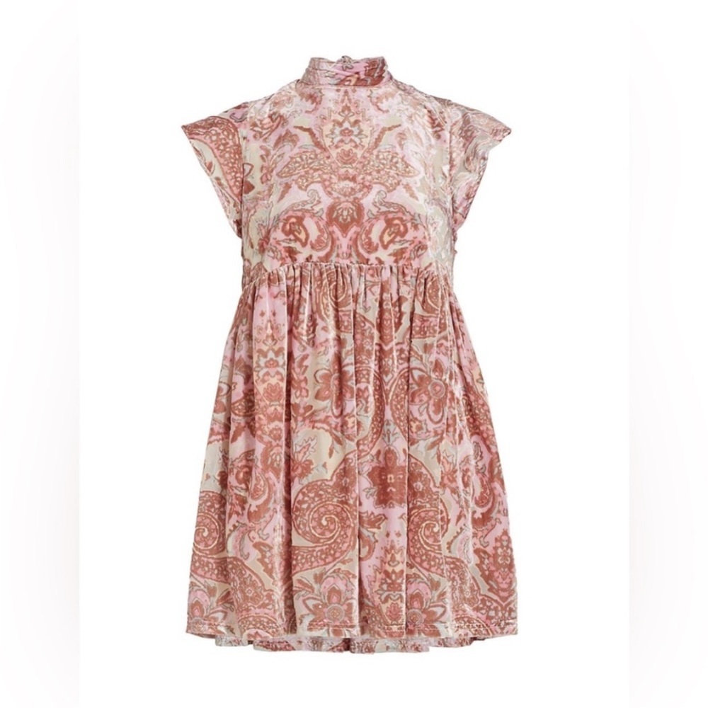 Free People All the Time Paisley Velvet Floral Minidress - Picture 5 of 11